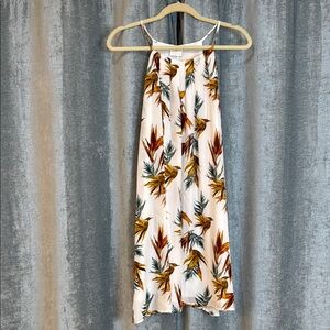Tropical Print Spaghetti Strap Dress